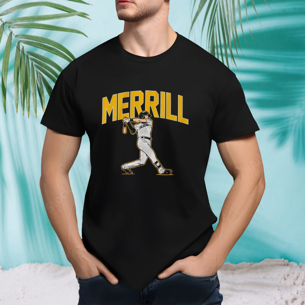 Jackson Merrill San Diego Padres slugger swing shirt