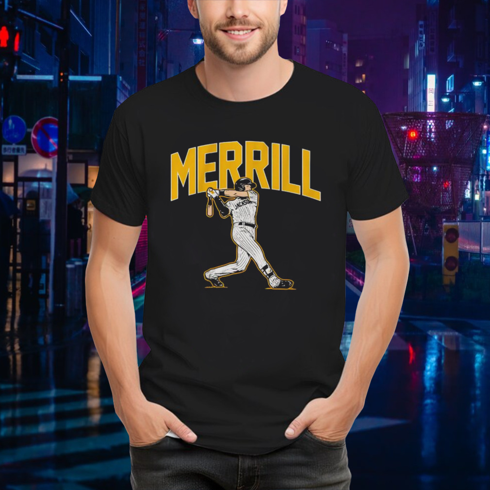 Jackson Merrill San Diego Padres slugger swing shirt