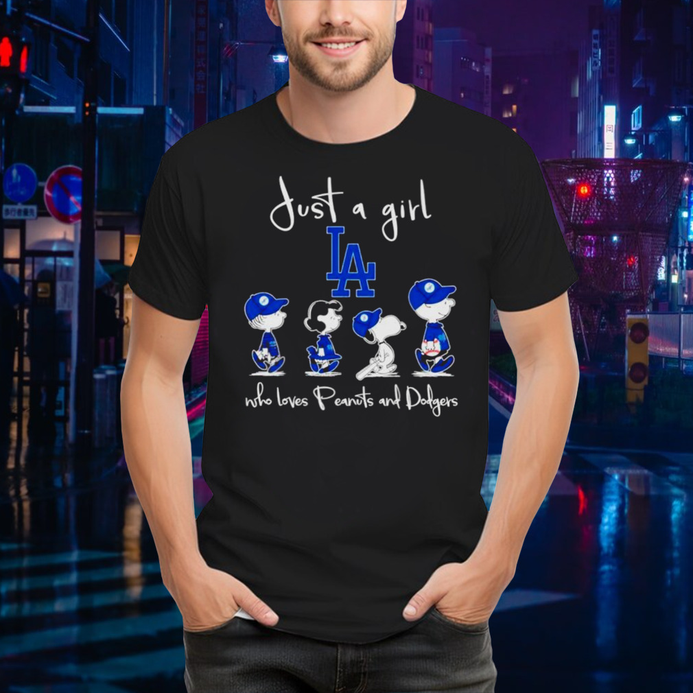 Los Angeles Dodgers just a girl who loves Peanuts and Dodgers abbey road shirt