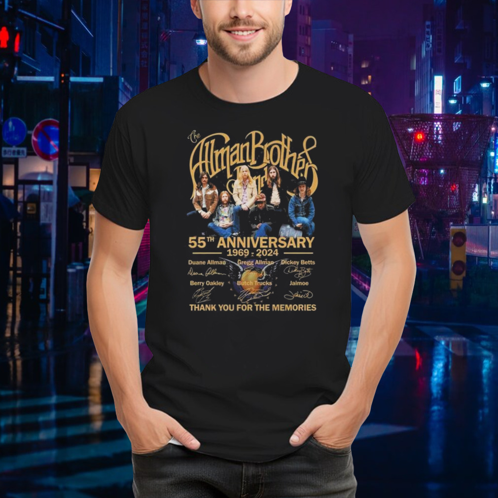 The Allman Brothers Band 55th Anniversary 1969-2024 Thank You For The Memories Signatures Shirt