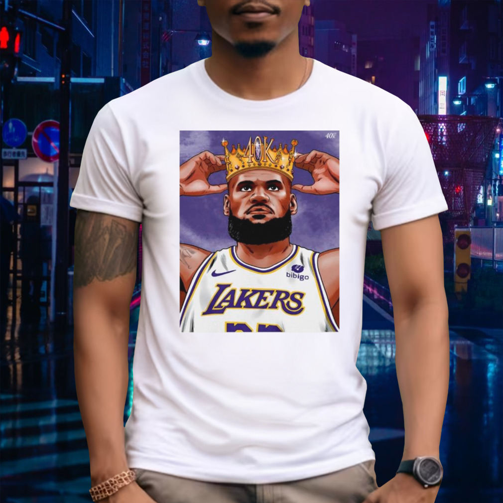 Lebron James Crown 40K Point Los Angeles Lakers basketball shirt