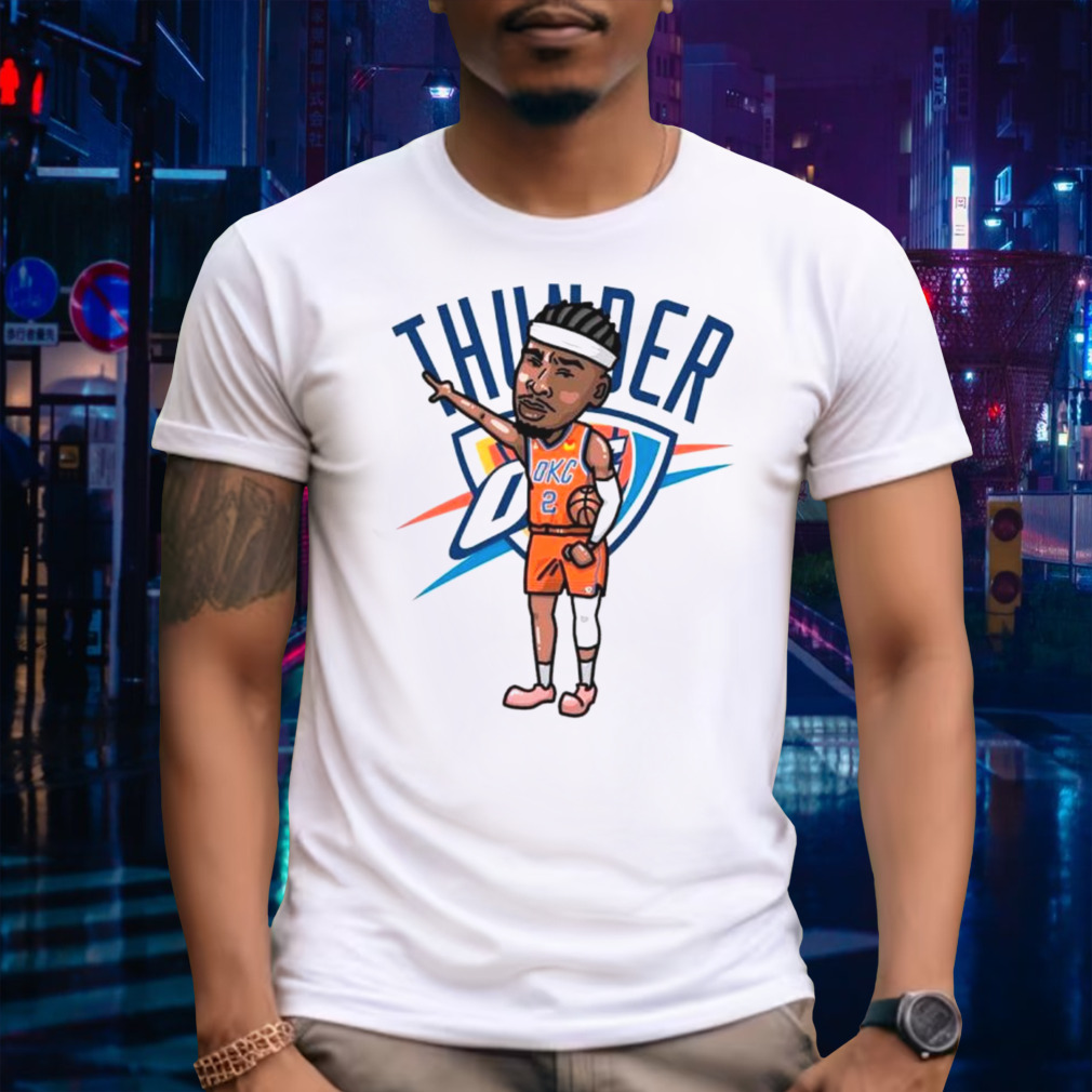 Shai Gilgeous-Alexander Oklahoma City Thunder number 2 player cartoon shirt