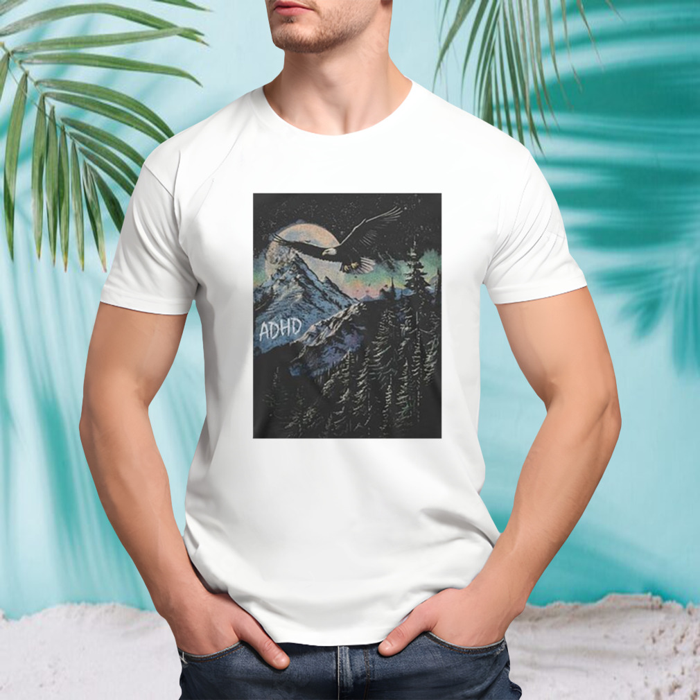 Wavey Goods Adhd Eagle Soaring Through The Glowing Night Sky shirt