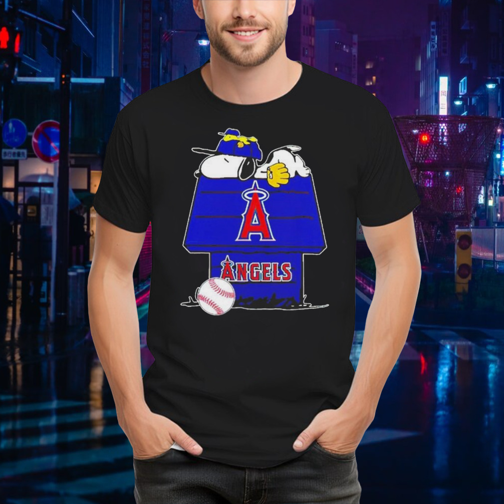 Los Angeles Angels Snoopy And Woodstock The Peanuts Baseball Shirt