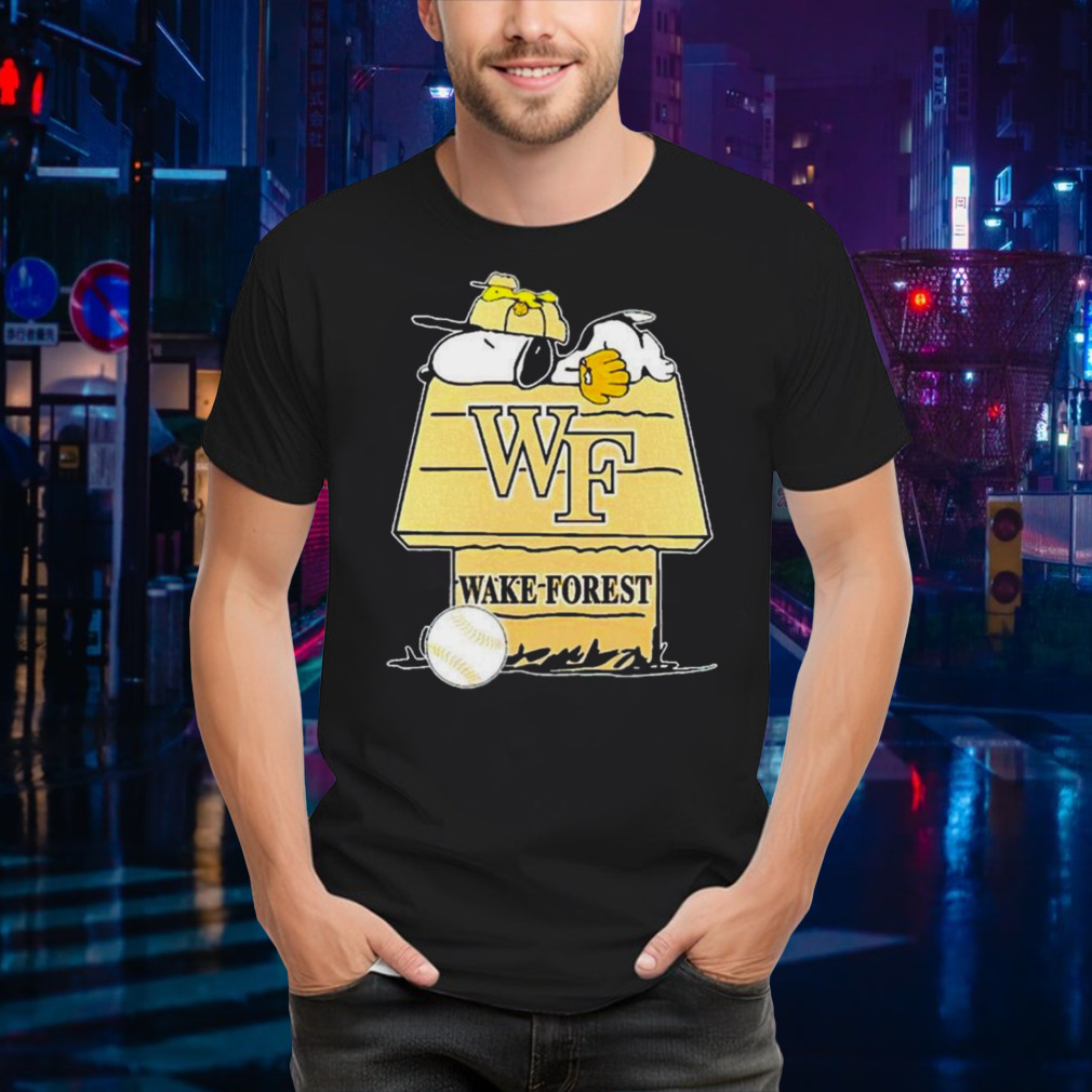Wake Forest Demon Deacons Snoopy And Woodstock The Peanuts Baseball Shirt