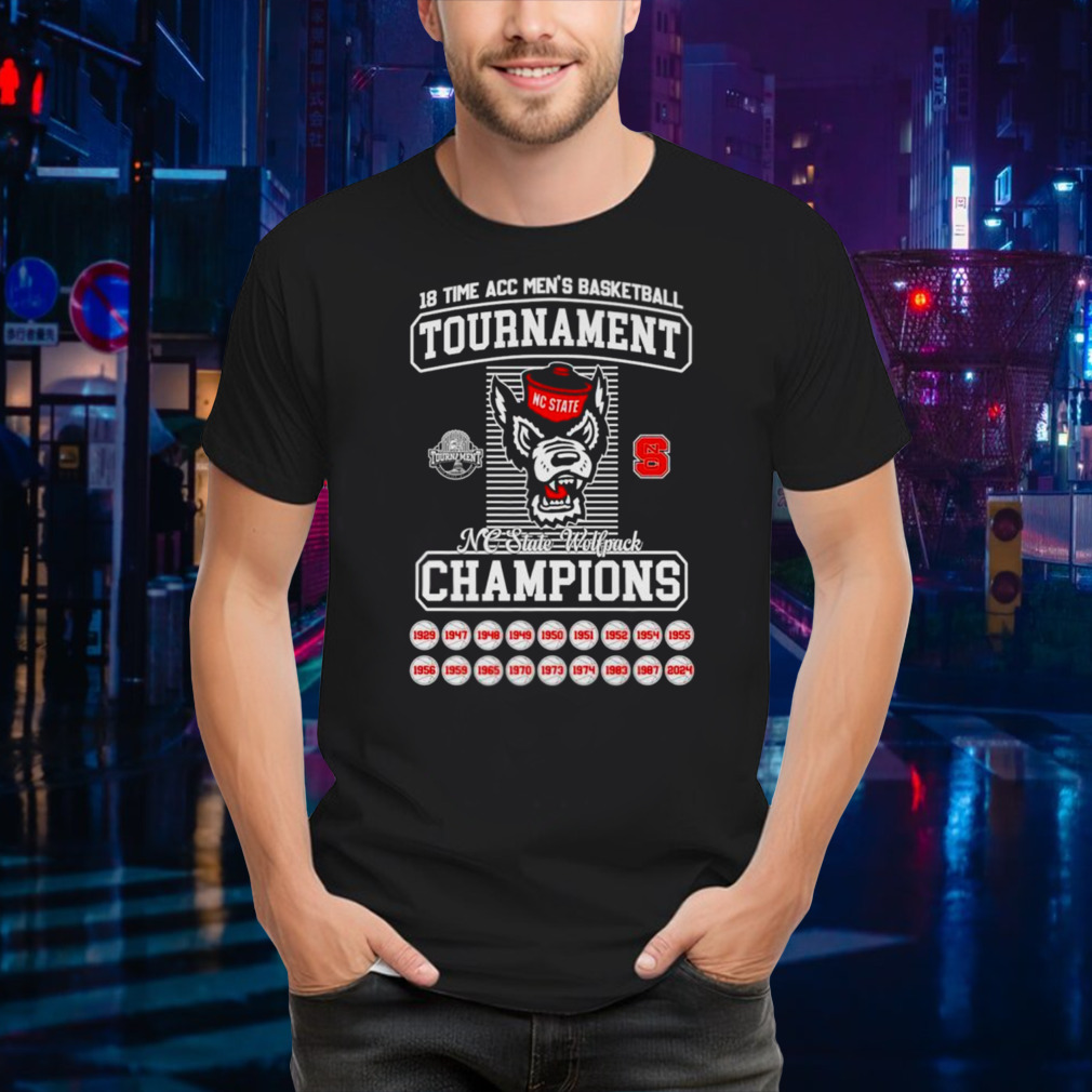 NC State Wolfpack 2024 18 time ACC Men’s basketball tournament Champions shirt