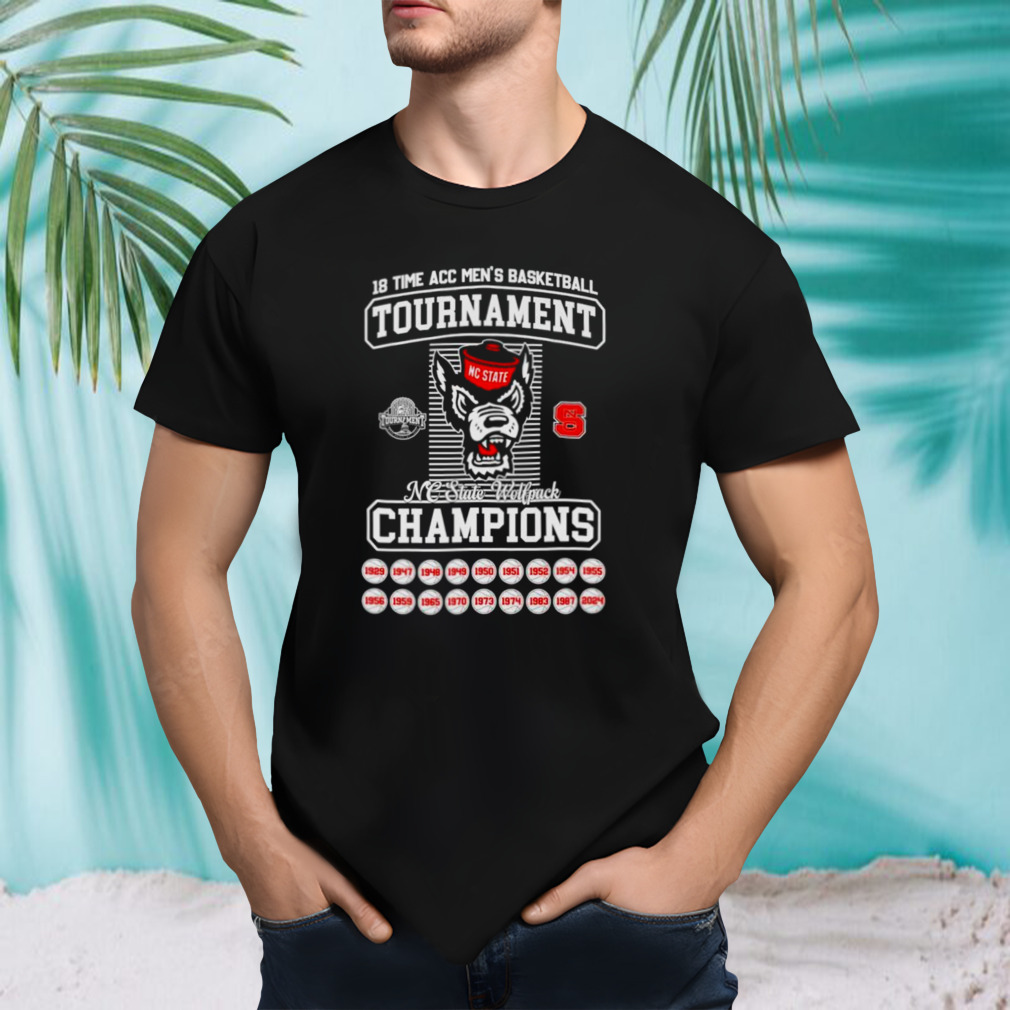 NC State Wolfpack 2024 18 time ACC Men’s basketball tournament Champions shirt
