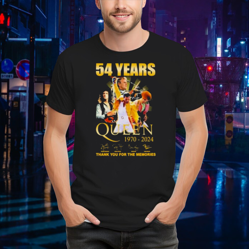 54 Years Queen 1970-2024 Thank You For The Memories Signatures shirt