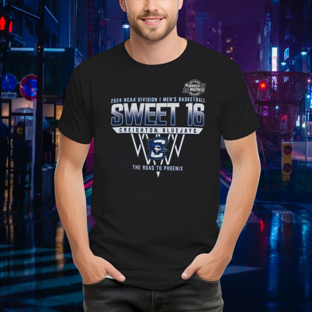 Creighton Bluejays 2024 NCAA Division I Men’s Basketball Sweet 16 The Road To Phoenix Shirt