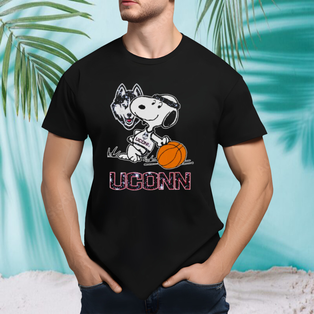 Snoopy Uconn Huskies Basketball Shirt