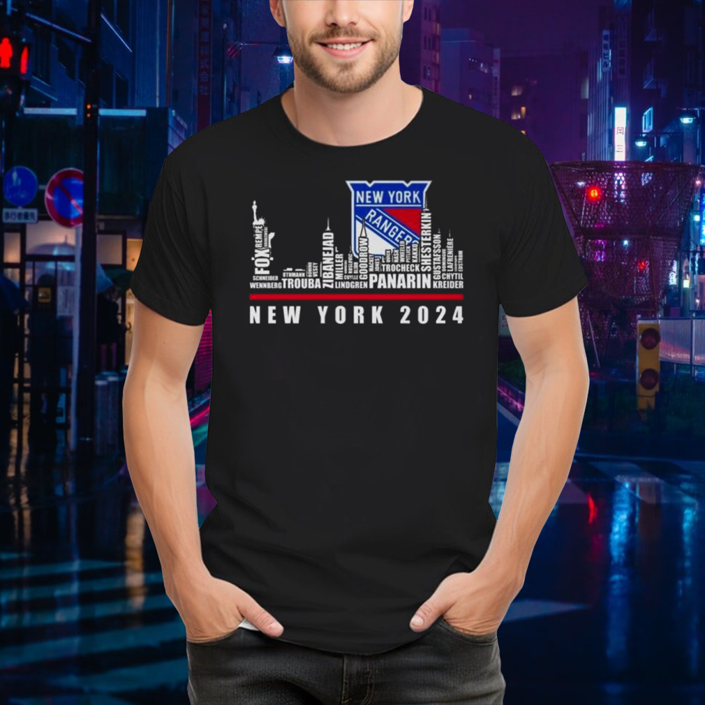 New York Rangers 2024 Skyline Players Names Shirt