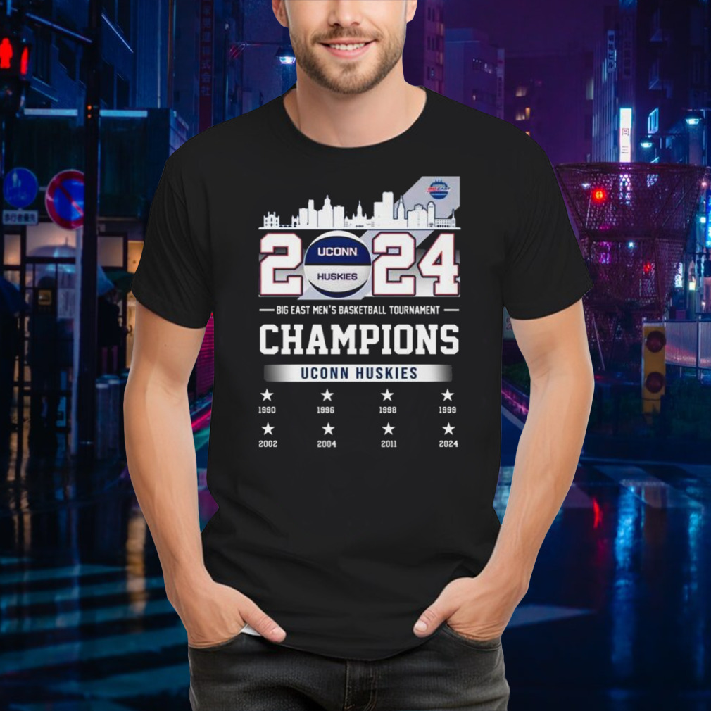 Uconn Huskies Skyline 2024 Big East Men’s Basketball Tournament Champions Shirt