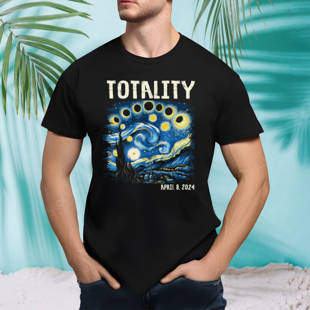 Total Solar Eclipse 2024 4.08.24 Starry Night Painting T-Shirt B0CTQ5MQCD