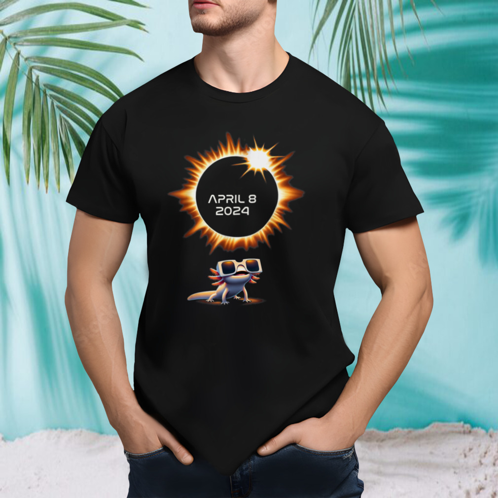 Total Solar Eclipse tShirts 2024 April 8 Axolotl in Glasses T-Shirt B0CTJ2LB8H