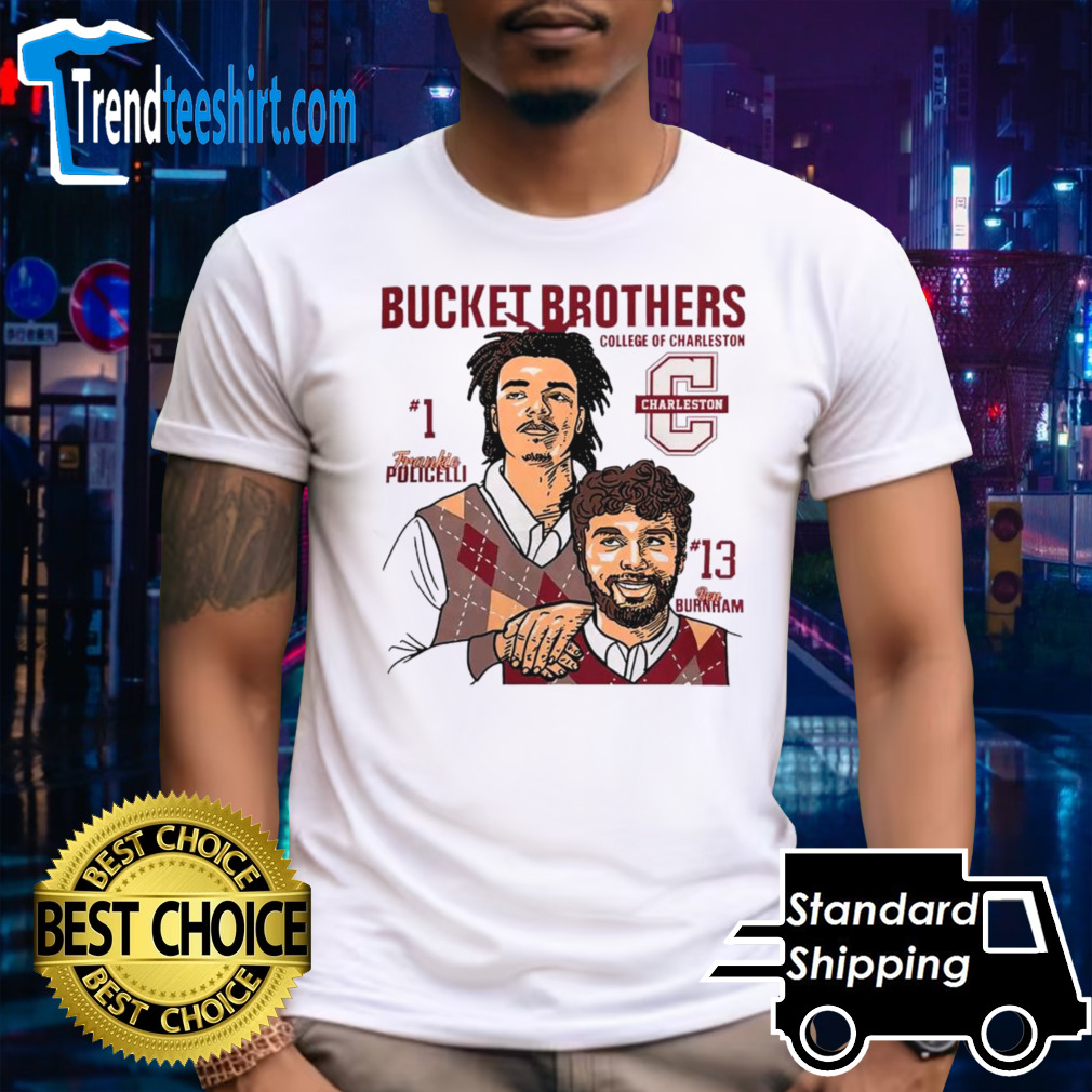 Charleston Cougars Ben Burnham and Frankie Policelli Bucket Brothers caricature shirt