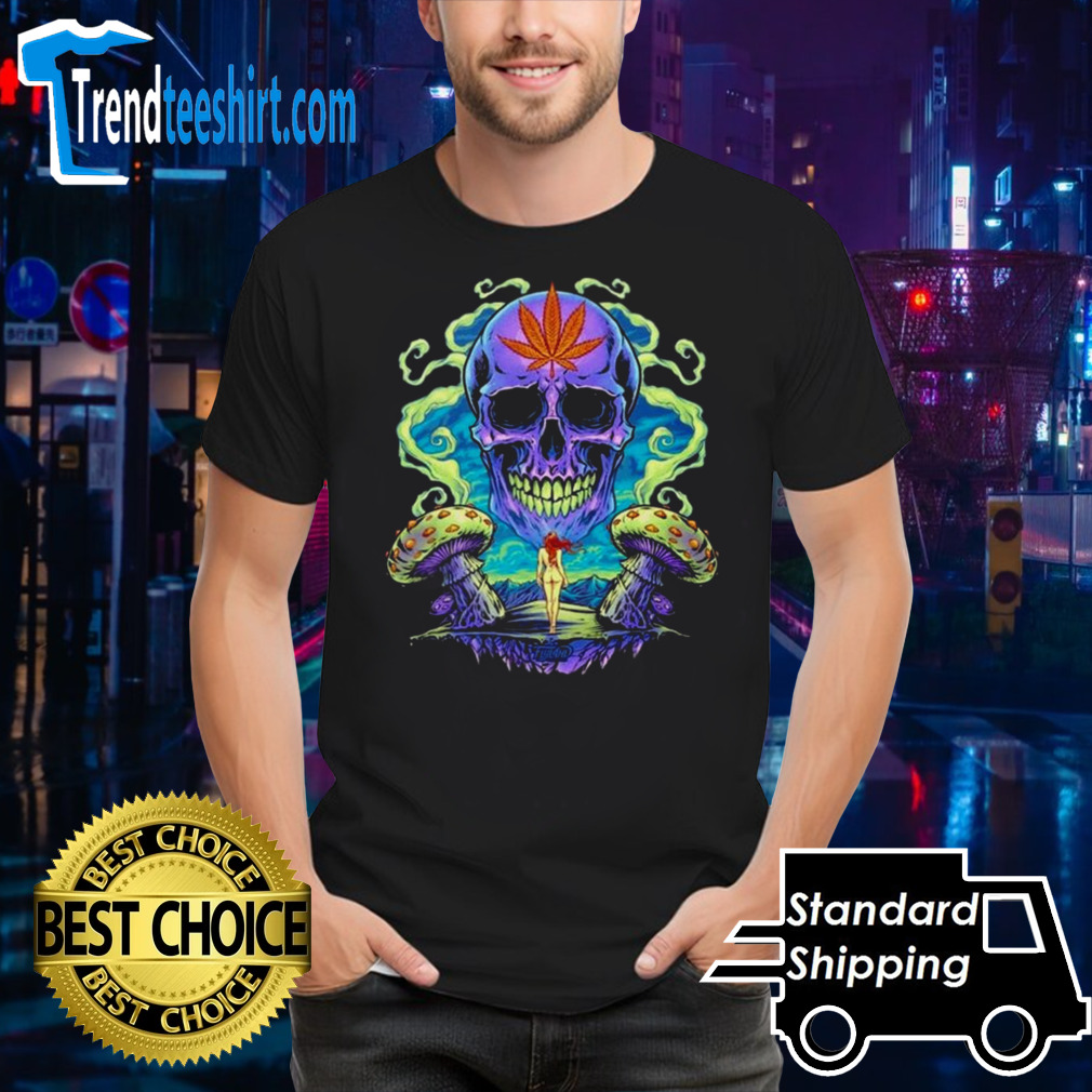 Purple Cannabis Skull T-shirt