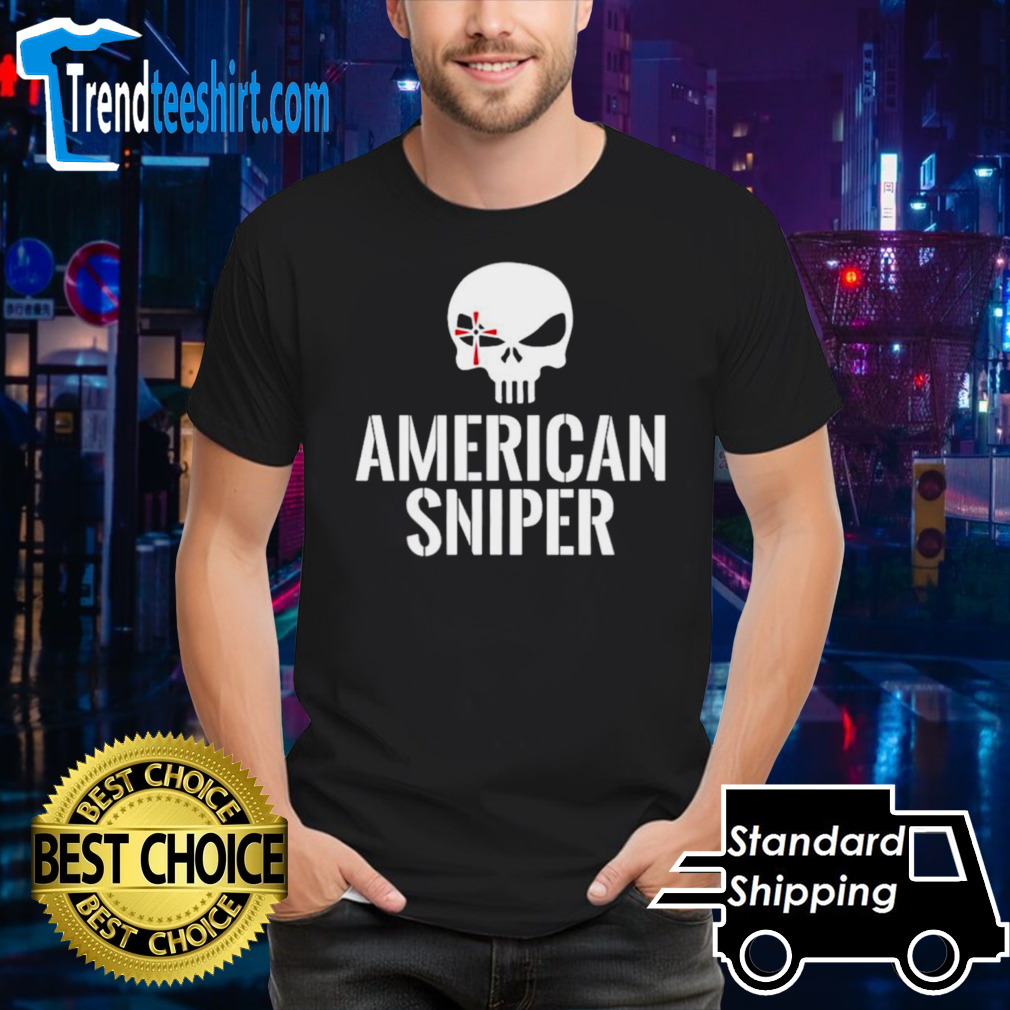 Dean Cain wearing American sniper logo shirt