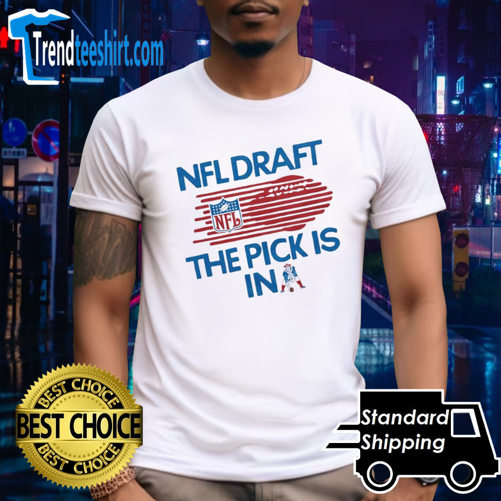 NFL draft the pick is in New England Patriots shirt