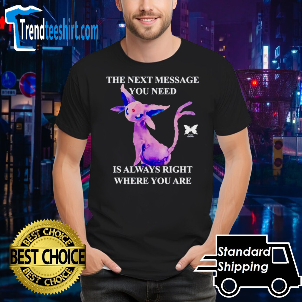 Eeveelutions the next message you need is always right where you are shirt