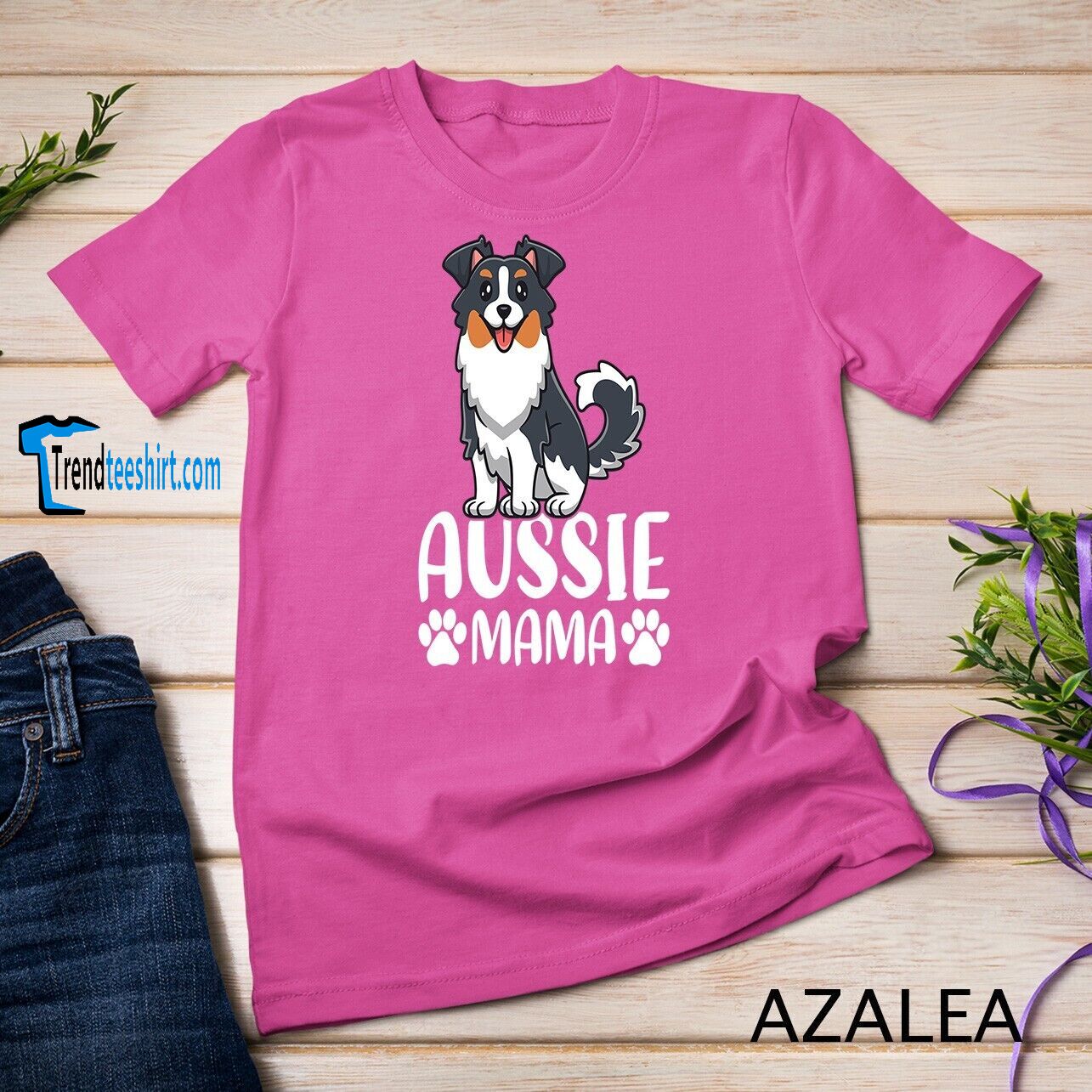 Aussie Mama Mother's Day Tee Australian Shepherd Dog Mom Unisex T-shirt
