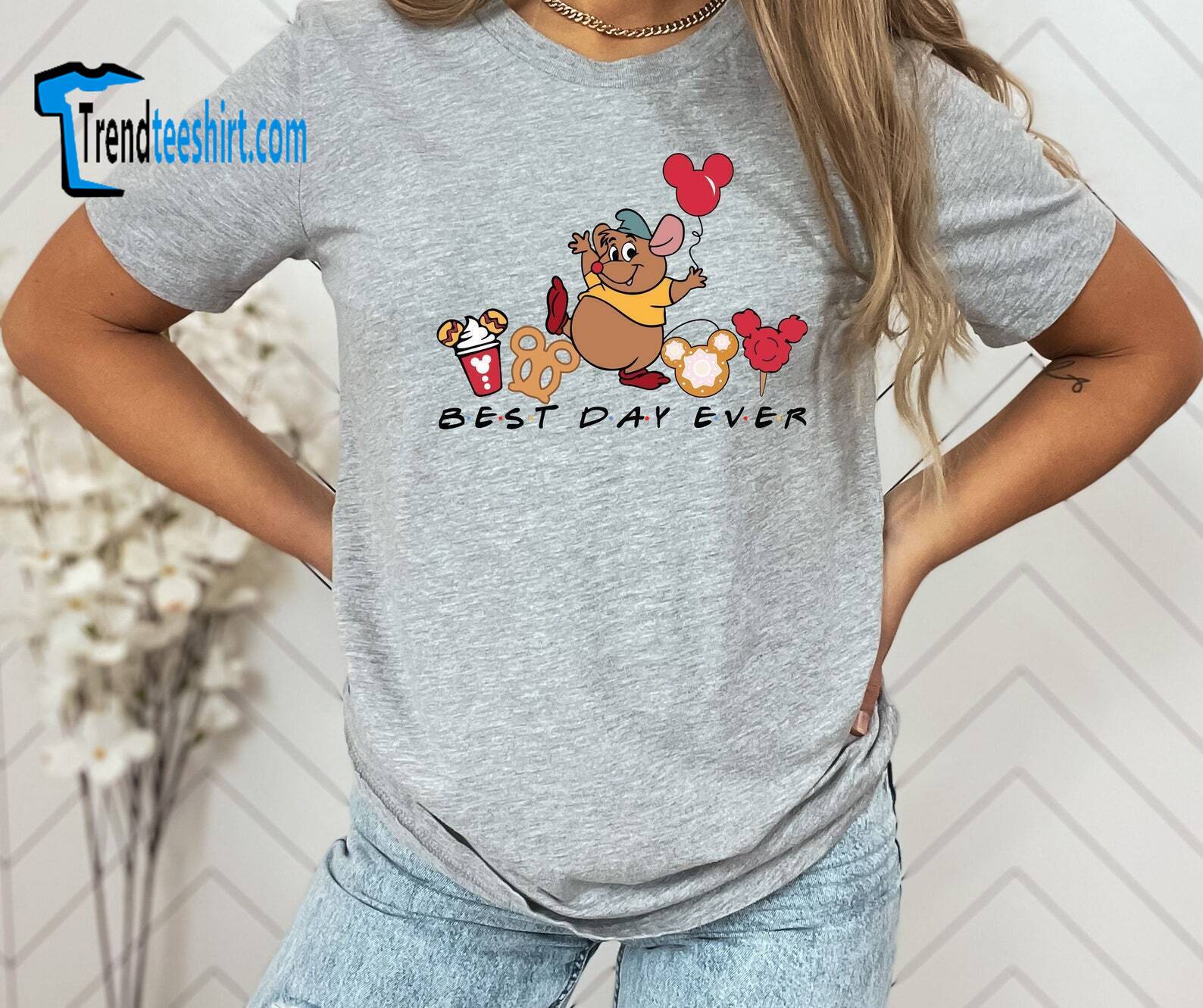 Best Day Ever Mickey Shaped Snacks Mother's Day Tshirt Women Sport Grey