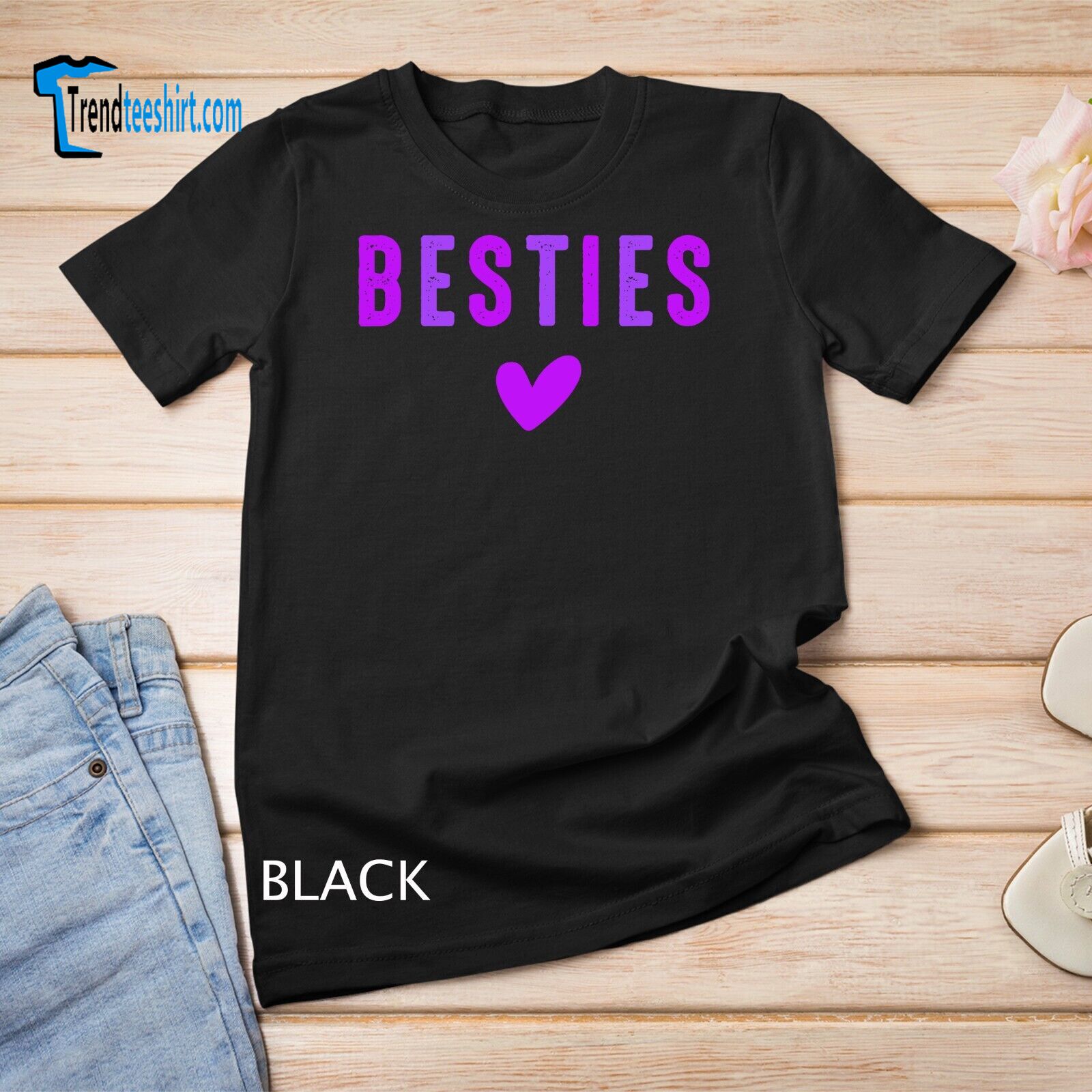 Besties Cute Matching Mother Daughter Valentine's Day Unisex T-shirt