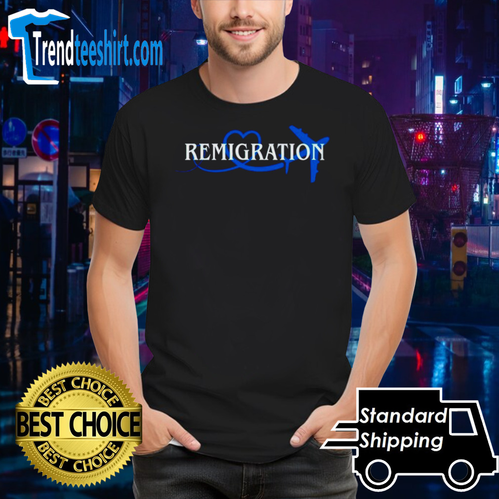 Martin Sellner wearing Remigration shirt