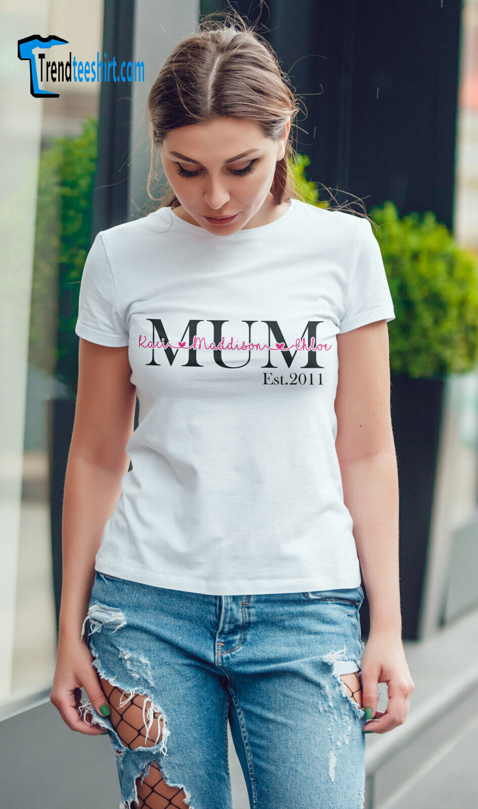 Ladies Mum Mother's Day T-shirt Up To 4 Children's Names Mother's Day Gift