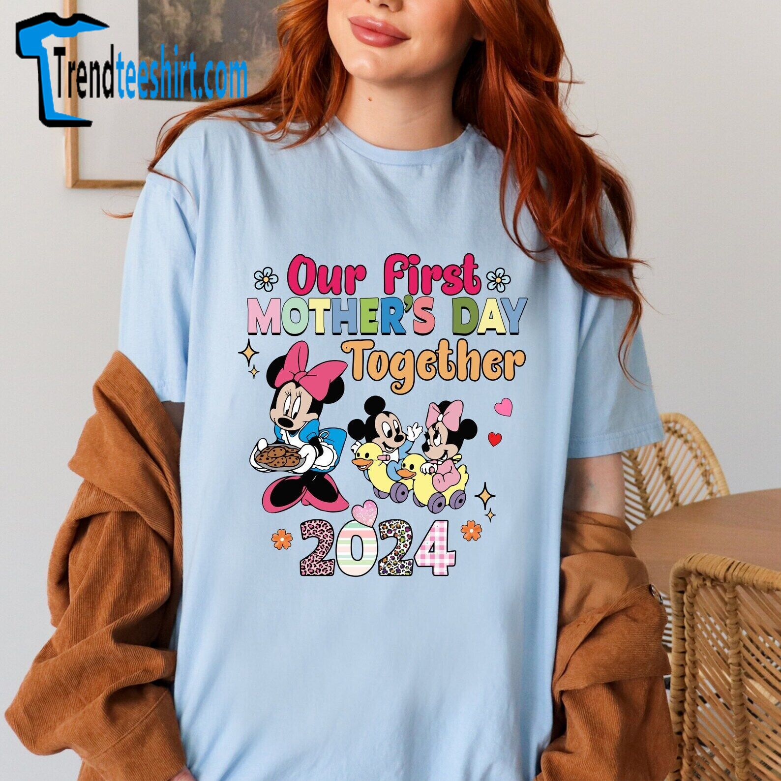 Mickey And Minnie Our First Mother's Day Together 2024 Tshirt Women