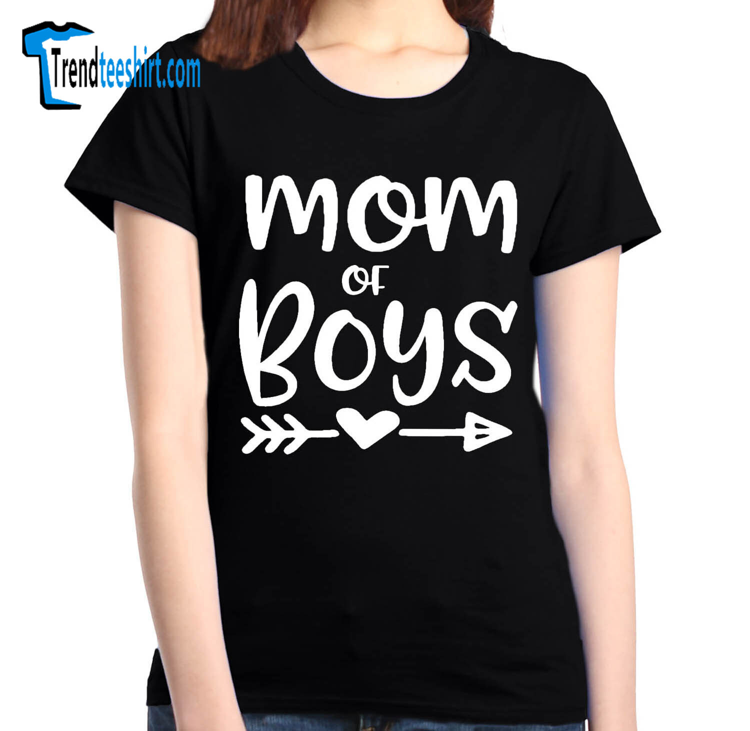 Mom Of Boys Women's T-shirt Mother's Day Gift Mama Mum Motherhood Heart Shirts