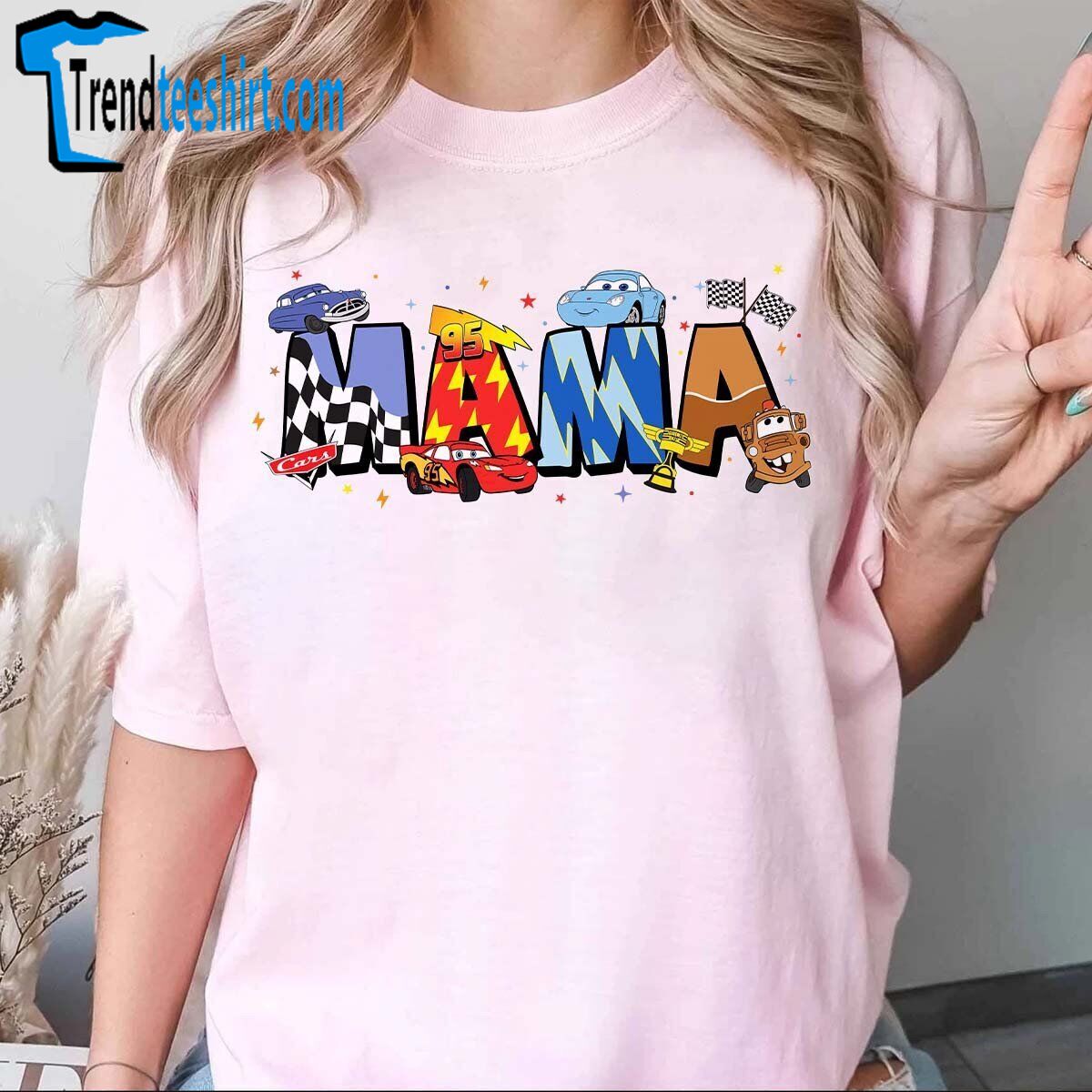 Pixar Cars Animated Movie Cars Lover Happy Mother's Day Tshirt Women