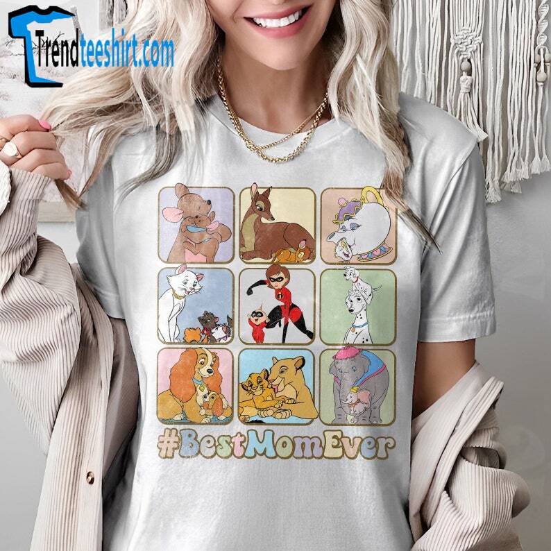 Retro Cartoon Characters Lovers Best Mom Ever Mother's Day Tshirt Women