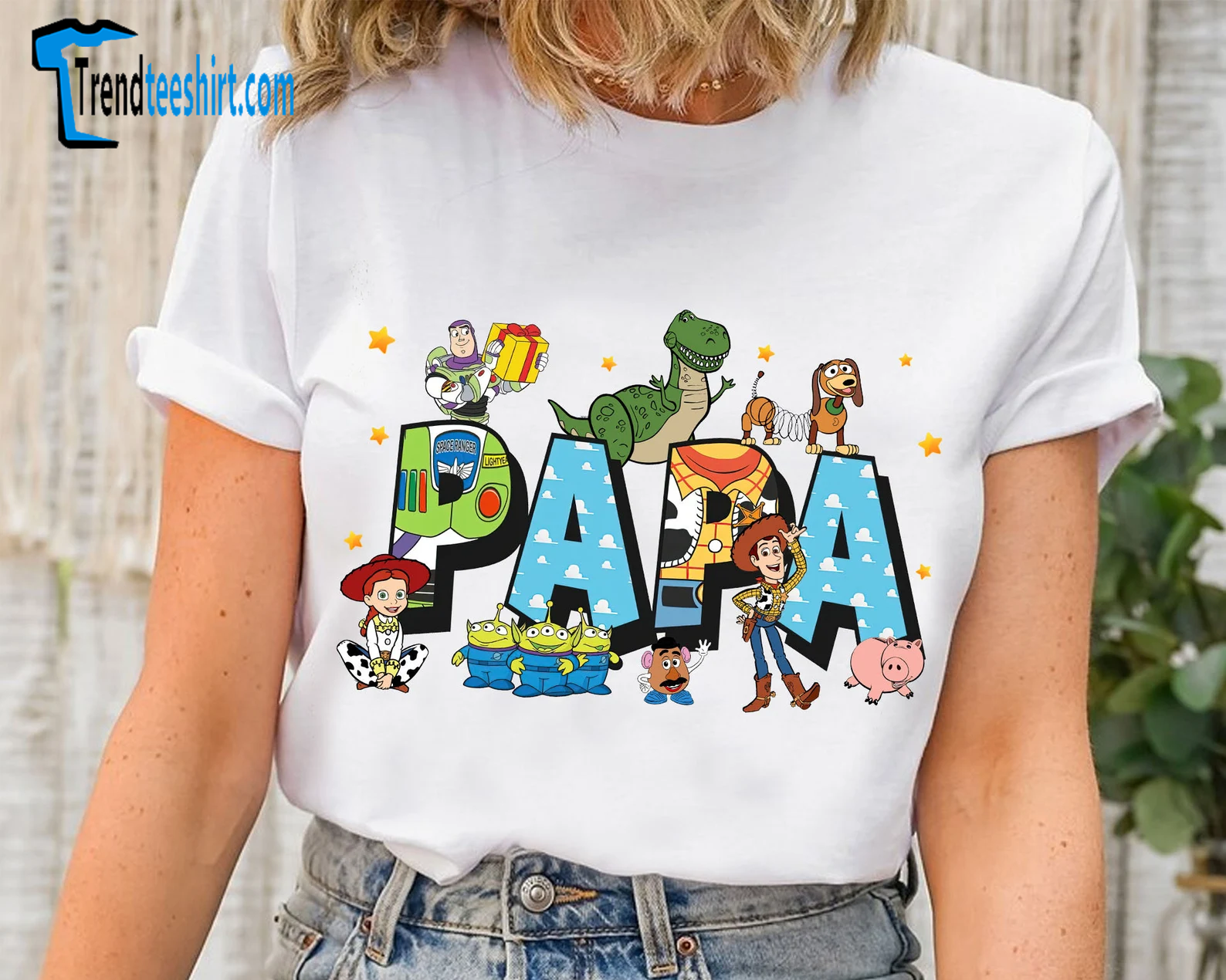Toy Story Movie Characters Papa Happy Father's Day Mother's Day Tshirt Women