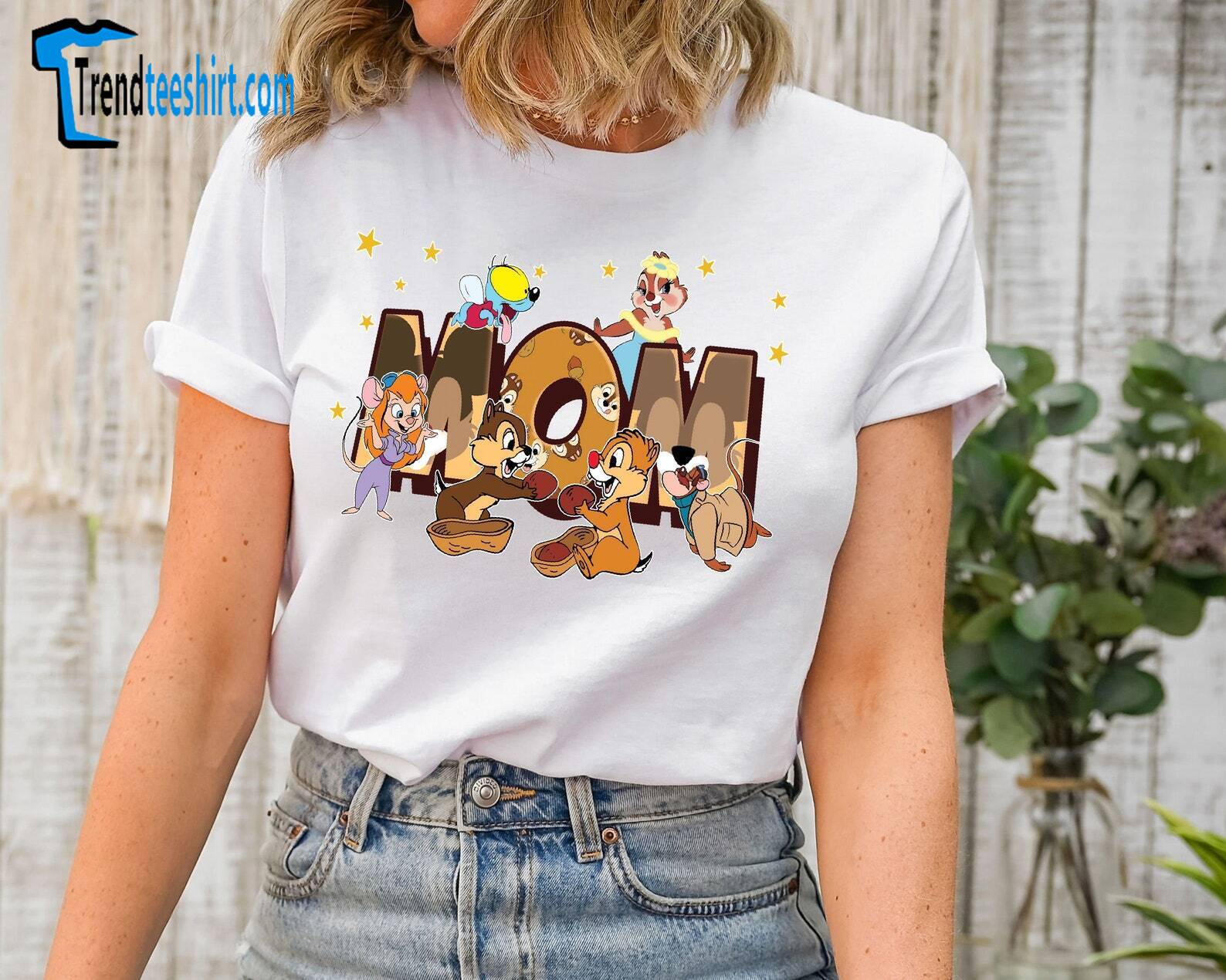 Vintage Chip And Dale Mom Gift For Mom Happy Mother's Day Tshirt Women