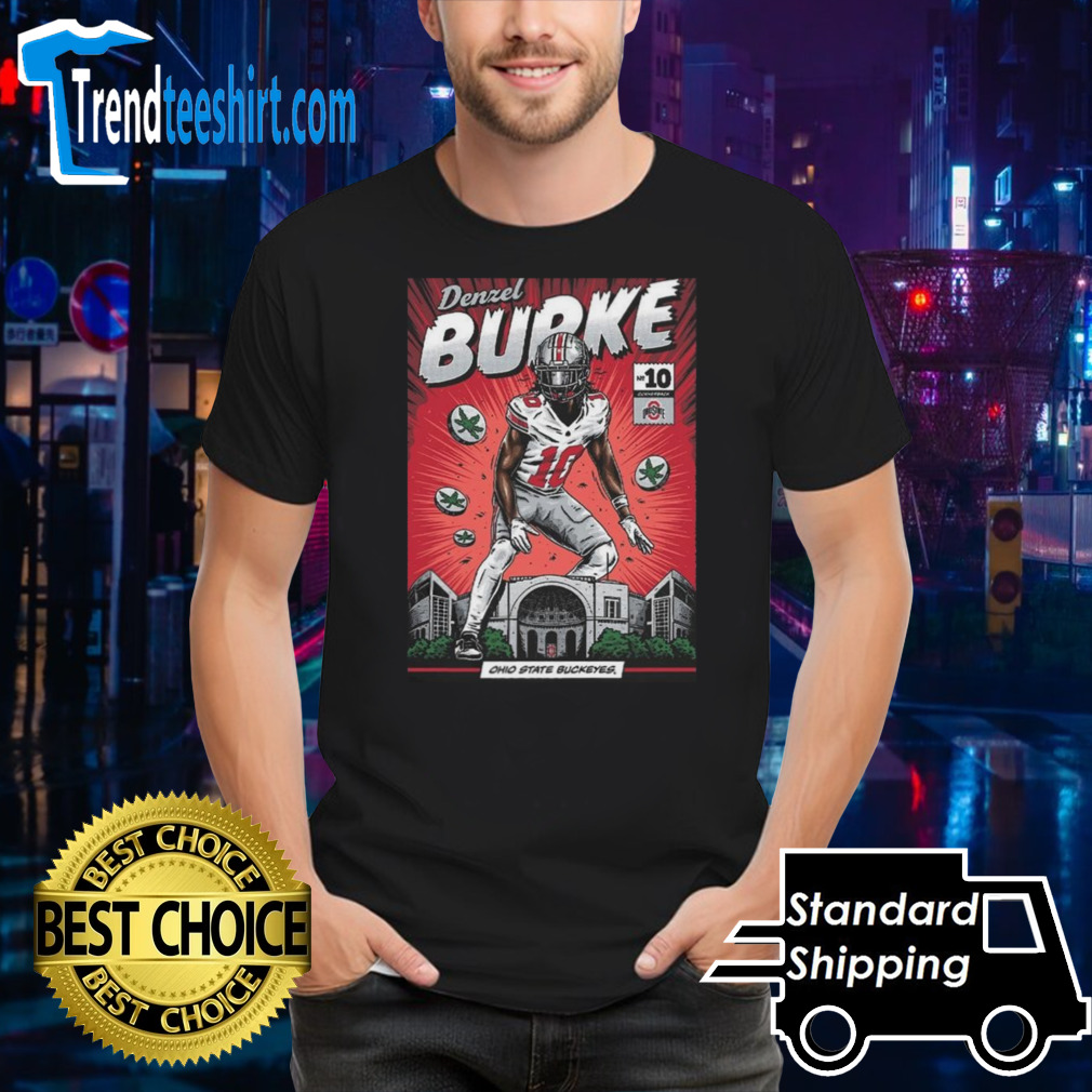 Ohio State Buckeyes #10 Denzel Burke Nil Comic T-shirt