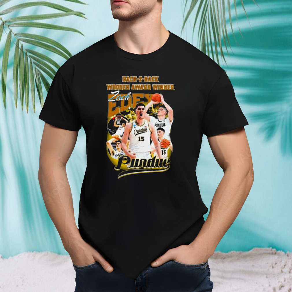 Zach Edey Purdue Basketball Back 2 Back Wooden Award Winner Shirt
