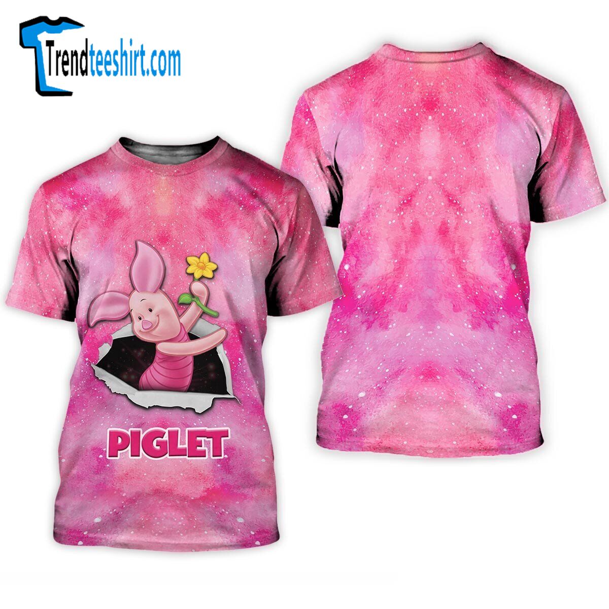 Piglet Cracking Galaxy Pattern Mother's Day Birthday Tshirt 3d Printed