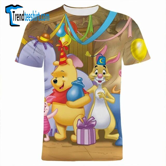 Pooh Birthday Party Father's Day Mother's Day Birthday Tshirt 3d Printed