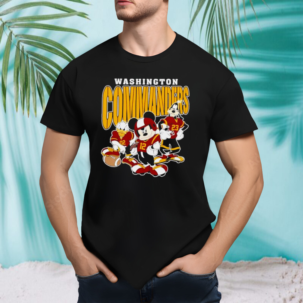 Washington Commanders Mickey Donald Duck And Goofy Football Team 2024 Shirt