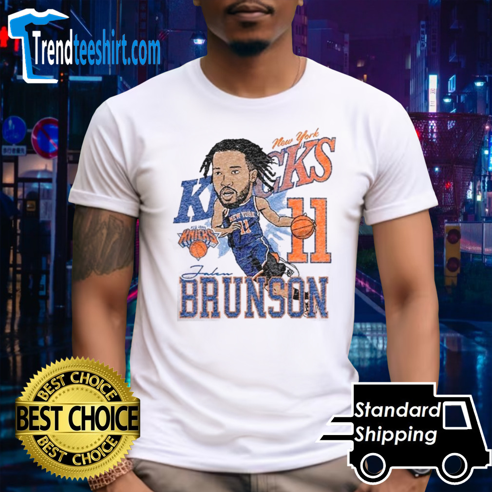 Men’s New Era Jalen Brunson New York Knicks Caricature Player Shirt