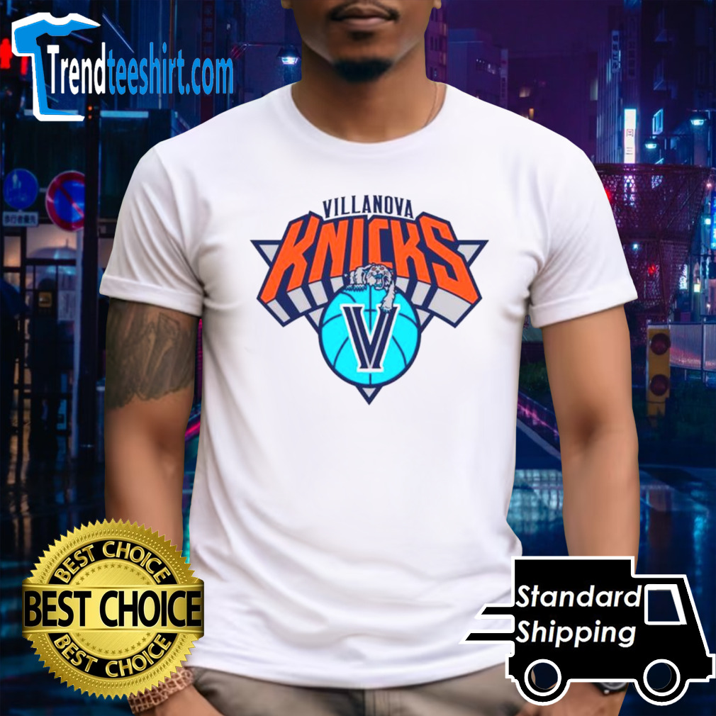 Villanova Wildcats and New York Knicks mashup parody basketball shirt