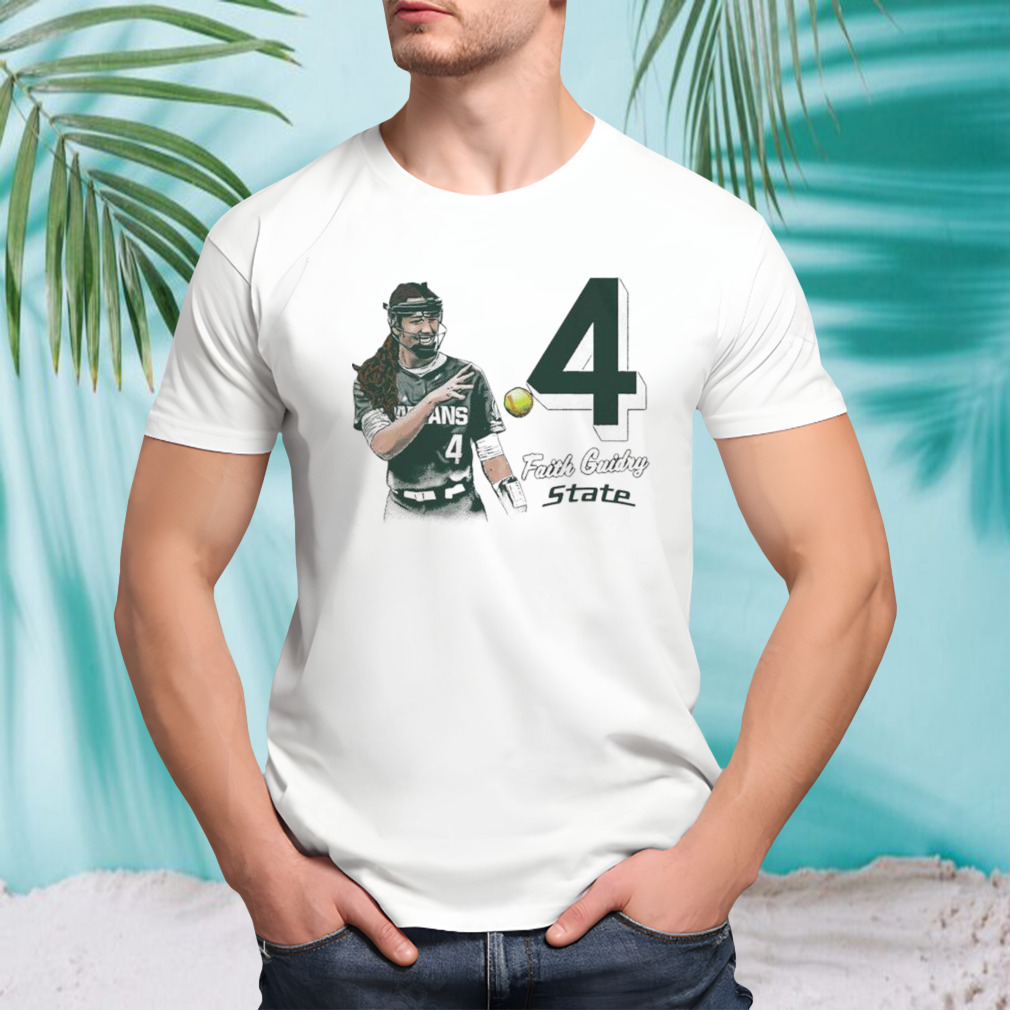 Faith Guidry 4 MSU softball cartoon shirt