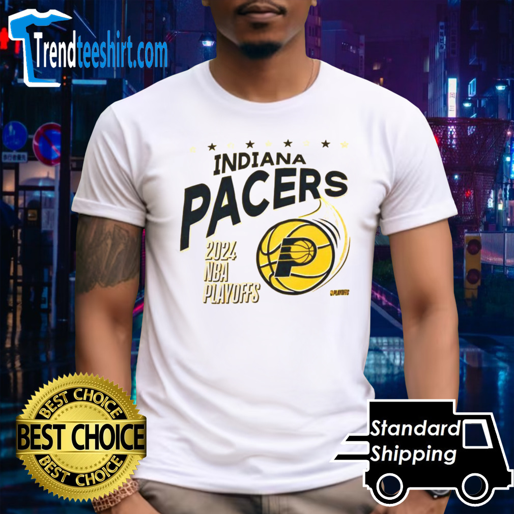 Adult Indiana Pacers 2024 Nba Playoffs Essential Hoops T-shirt