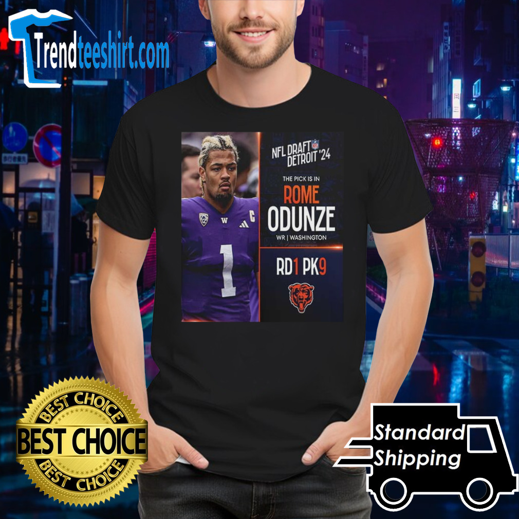 NFL Draft Detroit 24 The Pick Is In Rome Odunze Of Chicago Bears WR Washington Picks 9 Round 1 shirt