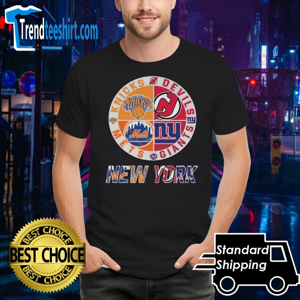 New York Knicks NY Giants New Jersey Devils Ny Mets Proud Fan 2024 Shirt
