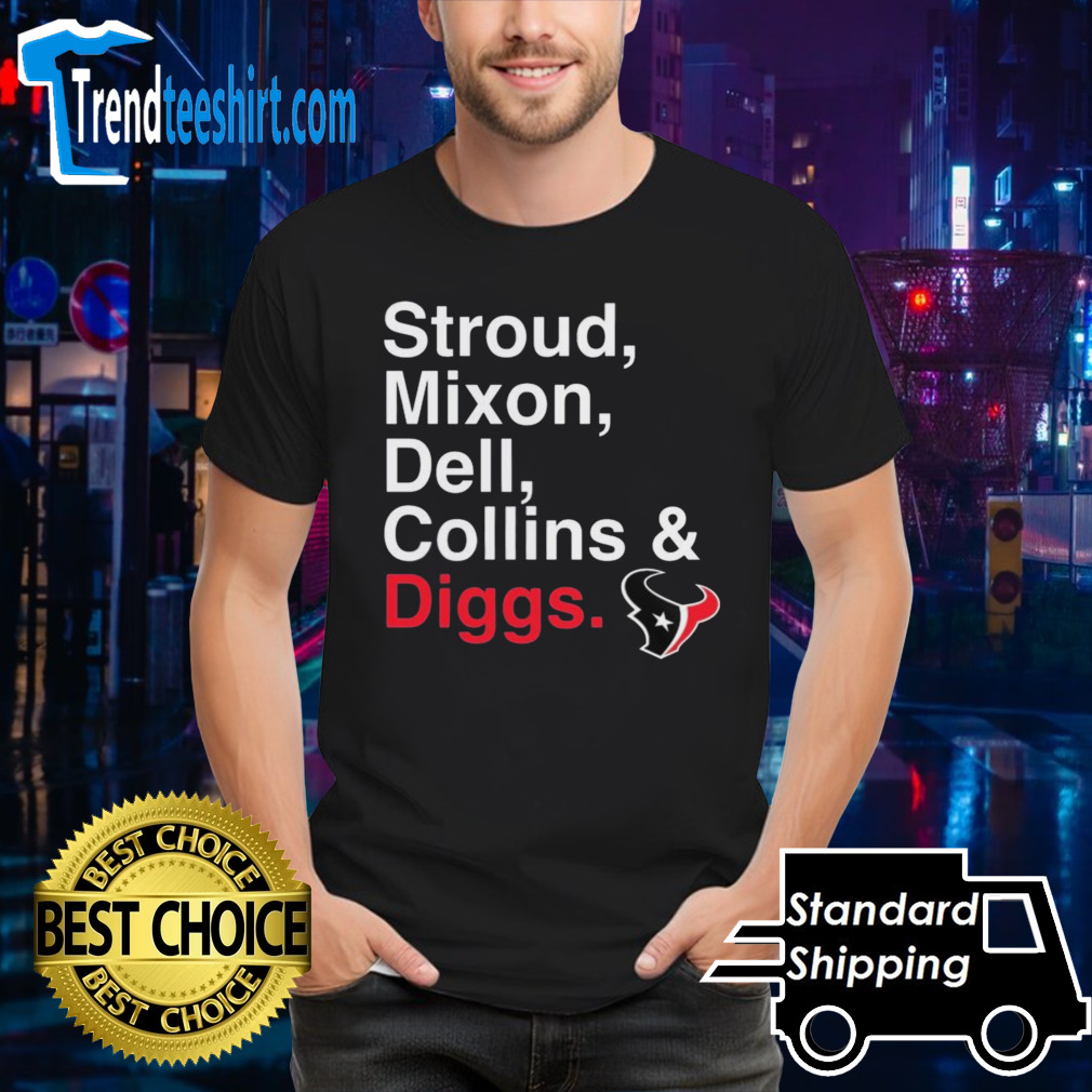 Houston Texans Stroud, Mixon, Dell, Collins & Diggs T-Shirt