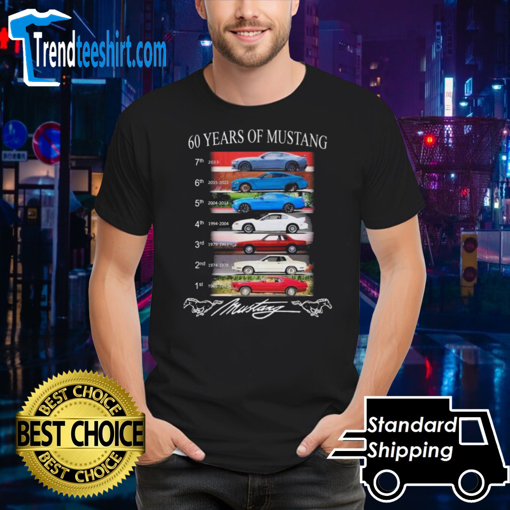 Ford Mustang 60 Years Of Mustang Signatures Shirt
