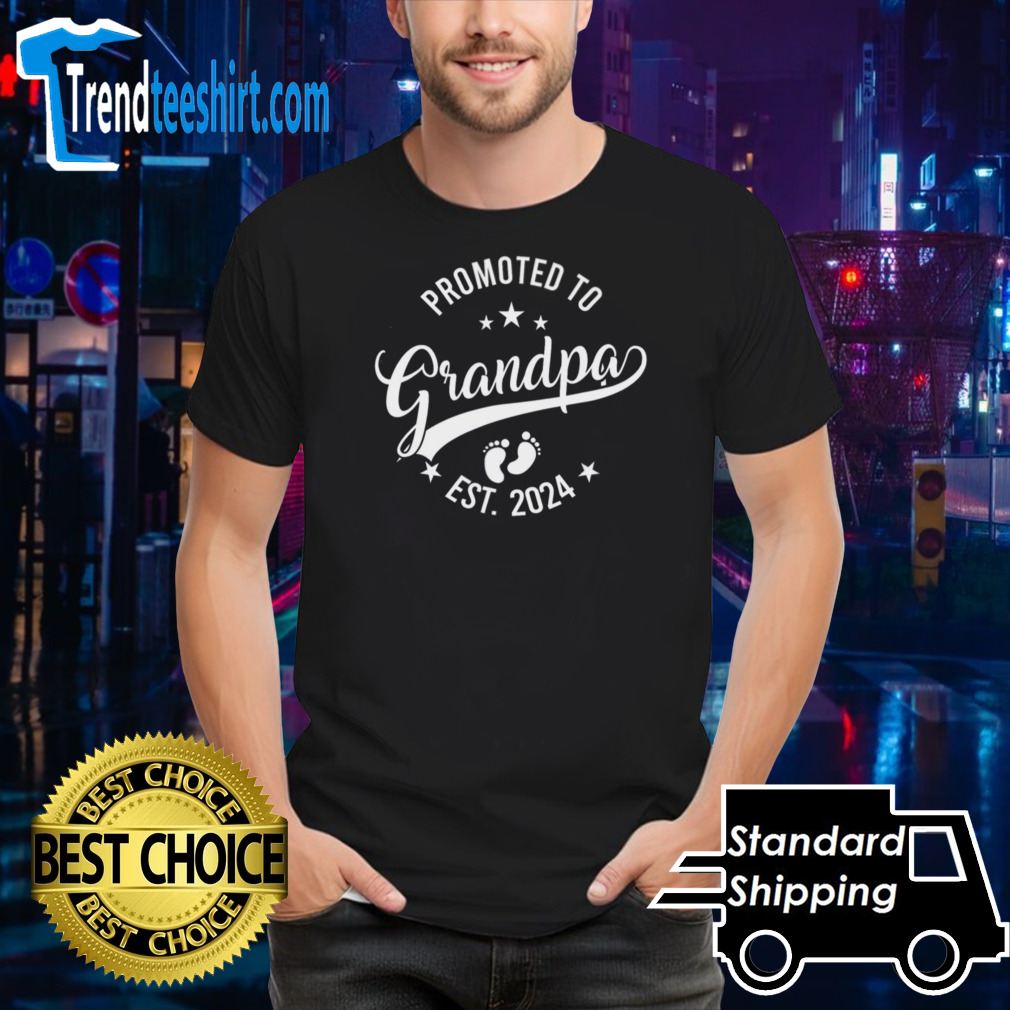 Promoted To Grandpa Est 2024 Fathers Day New Grandpa shirt