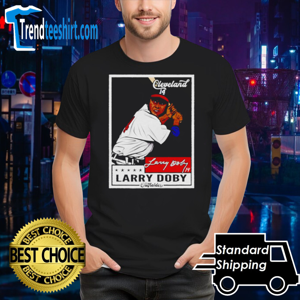 Larry Doby Cleveland throwback card shirt