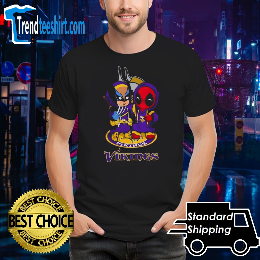 Minnesota Vikings Marvel Wolverine Deadpool True Friends T-shirt